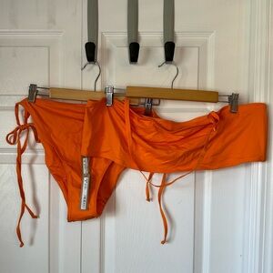 SKIMS 🧡 Swim Set Bandeau & Low Rise Tie Bikini Bottom Orange 4X